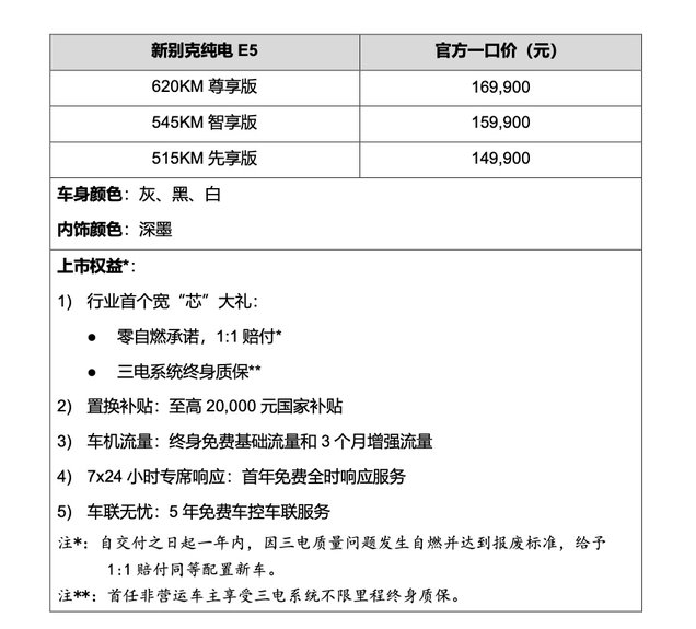 新别克纯电E5焕新上市一口价1499万元起(图2)