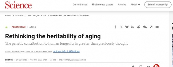 基因决定生死线！《科学》重磅研究颠覆衰老认知人类能活多久？55%由遗传率决定健康饮食、规律运动、良好心(图1)